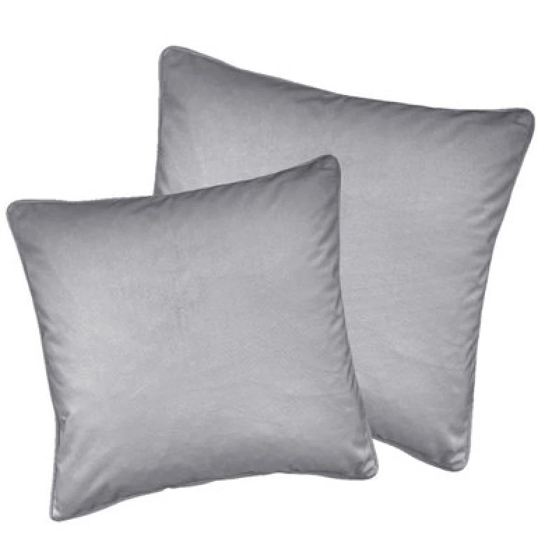 Image of Enhanced Living Pair of Soft Velvet Cushion Covers - Cases Only Grey