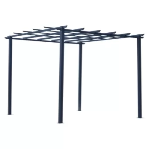 Image of Outsunny 3x3 m Metal Pergola, 300Lx300Wx230H cm-Black