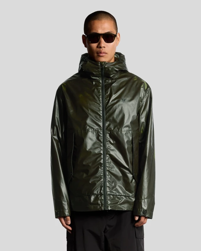 Image of Lyle & Scott Mens Heat Reactive Shell Jacket in Dark Sediment/Laser Beam