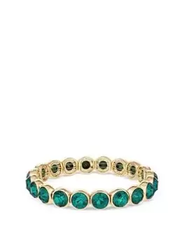 Image of Jon Richard Jon Richard Gold Plated Emerald Faceted Stretch Bracelet