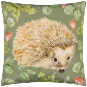 Image of Grove Hedgehog Outdoor Cushion Olive, Olive / 43 x 43cm / Polyester Filled
