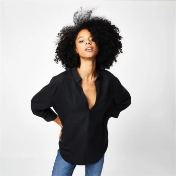 Image of Jack Wills Southcote V Neck Blouse - Black