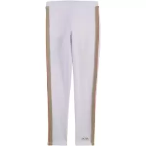 Image of Boss Milano leggings with ribbing - White