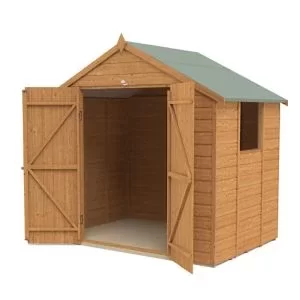 Image of Forest Garden Delamere 7X5 Apex Dip Treated Shiplap Golden Brown Shed With Floor