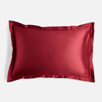 Image of ESPA Oxford Edge Silk Pillowcase - Burgundy