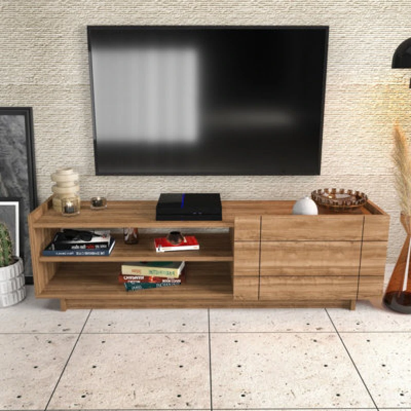 Image of Decorotika Valantina TV Stand TV Unit For Tvs Up To 63" Walnut