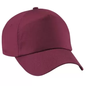 Image of Beechfield Plain Unisex Junior Original 5 Panel Baseball Cap (One Size) (Burgundy)