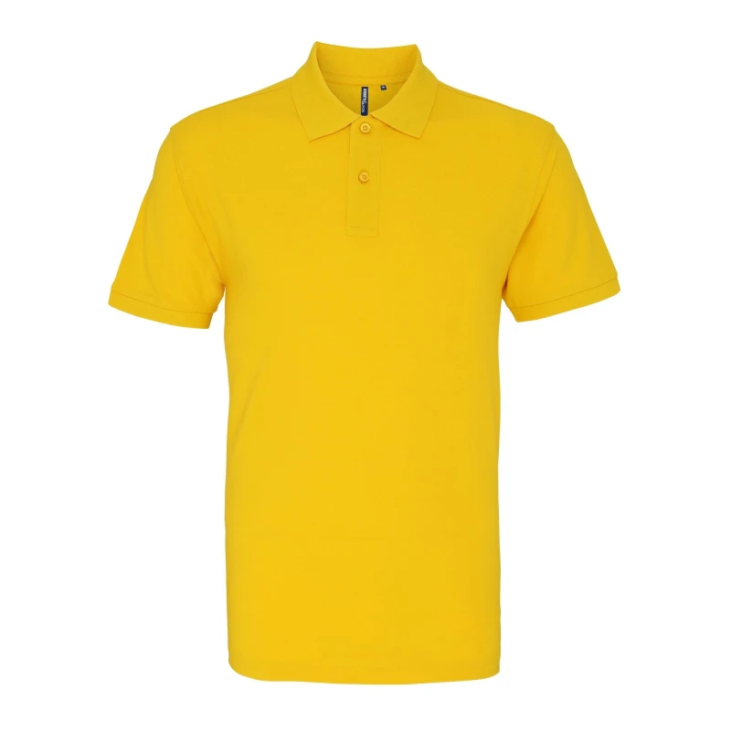 Image of Asquith & Fox Mens Plain Short Sleeve Polo Shirt in Yellow Size: Small Yellow Male S