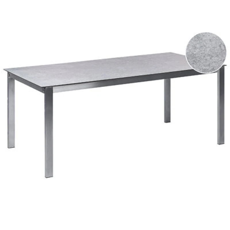 Image of Beliani Garden Dining Table Cosoleto 180 Cm 90 Cm Glass Grey