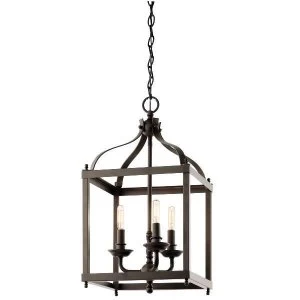 Image of 3 Light Medium Ceiling Pendant Olde Bronze, E14