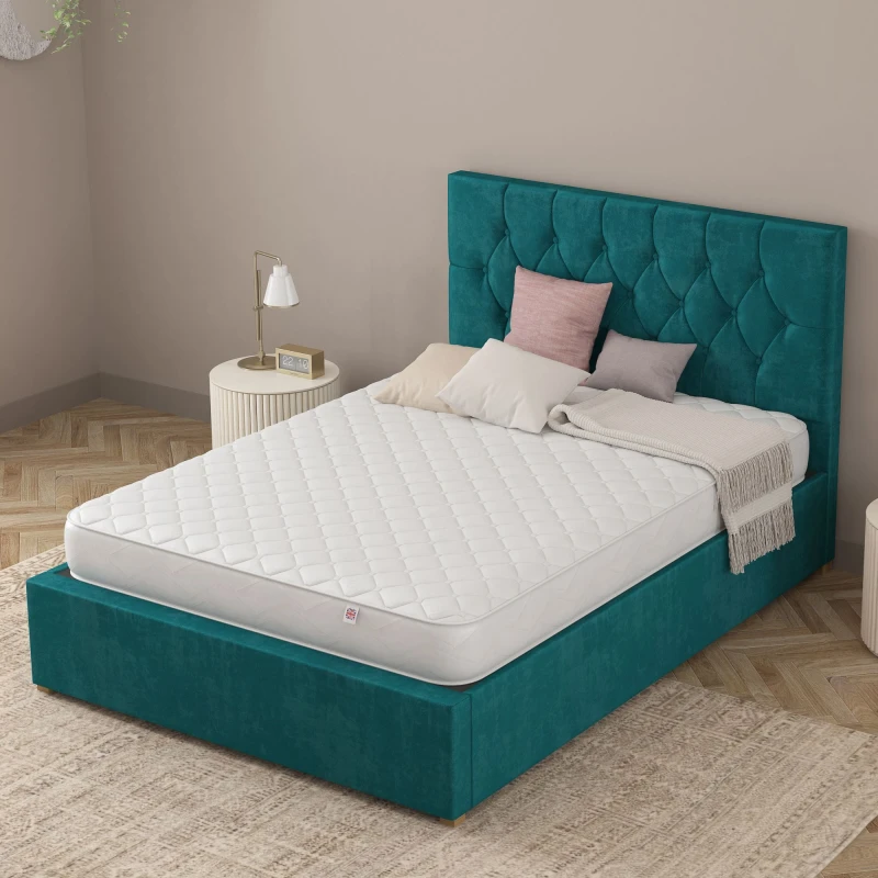 Image of Catherine Lansfield Catherine Lansfield Cloud Embrace Spring Foam Hybrid Mattress in White Size: Small Single White Small Single Unisex 505763230363