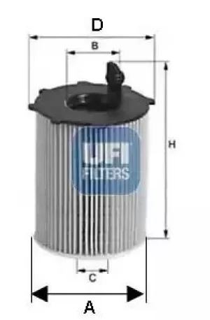 Image of 2514200 UFI Oil Filter Oil Cartridge
