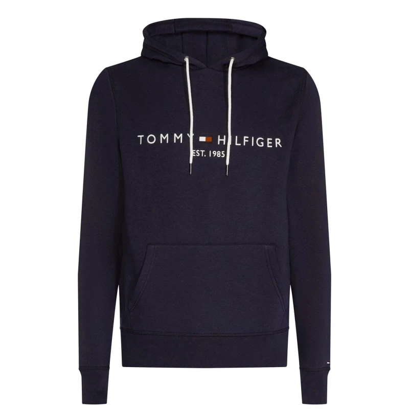 Image of Tommy Hilfiger Flex Fleece Logo Hoodie Navy Blue Men S;XXL;XL;L;M;3XL