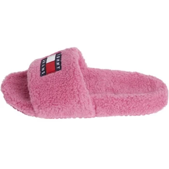 Image of Tommy Jeans Tommy Hilfiger Fur Sliders - Pink VTC