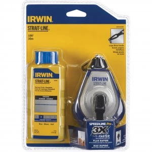 Image of StraitLine HPP Chalk Line Reel Blue Chalk Refill 30m