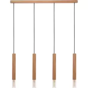 Image of Madera Bar Pendant Ceiling Light, Wood, 4x G9