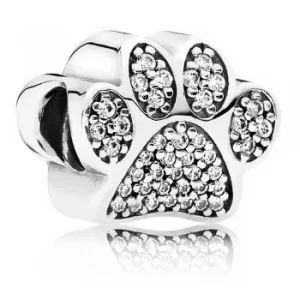 Image of Pandora Sparkling Paw Print Charm 791714CZ