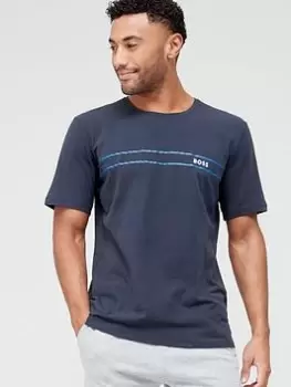 Image of BOSS Bodywear Lounge Panel Logo T-Shirt - Navy Size M Men