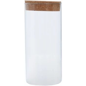 Image of Premier Housewares - Small Round Clear Glass Jar Large With Renewable Cork Lid For Storage Multipurpose Stylish Lightweight Removable Lid w10 x d10 x