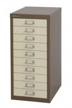 Image of Bisley Multidrawer Non Locking 10 Drawer Cabinet - Coffee/ Cream
