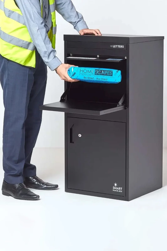 Image of Homescapes Smart Parcel Box Extra Large Front & Rear Access Black