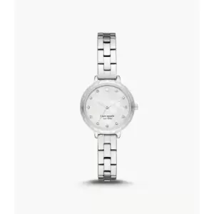 Image of Kate Spade New York Womens Morningside Scallop Three-Hand Stainless Steel Watch - Silver