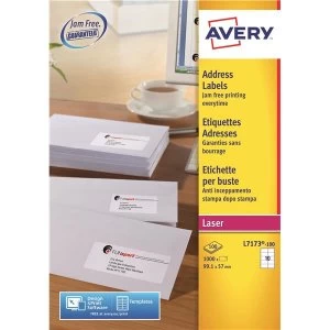 Image of Avery L7173 100 99.1x57mm QuickPEEL Addressing Labels Pack of 1000 Labels