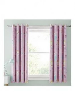 Image of Catherine Lansfield Let&Rsquo;S Be Mermaids Black Out Eyelet Curtains