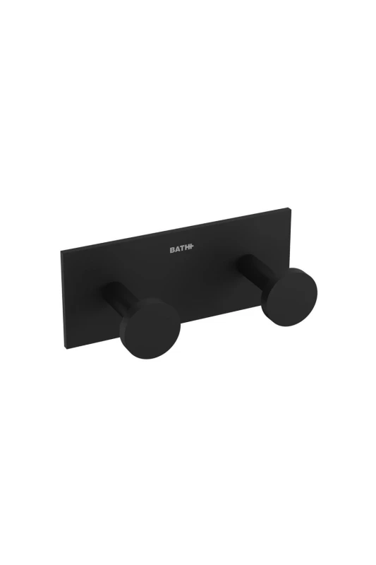 Image of Cosmic Double Towel Hook, Robe Hook, Self-adhesive, Black, Stick Collection in Black Unisex