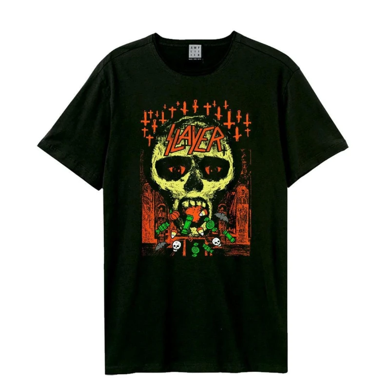 Image of Amplified Amplified Men Trick Or Treat Slayer T-Shirt in Black Size: X-Small Black XS Male 5063852063505