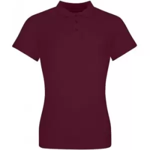 Image of Awdis Womens/Ladies Pique Cotton Polo Shirt (L) (Burgundy)