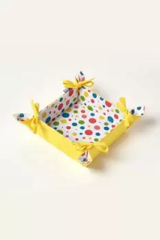 Image of Multi Colour Polka Dot Reversible Bread Basket