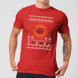 Image of Looney Tunes Knit Mens Christmas T-Shirt - Red - M