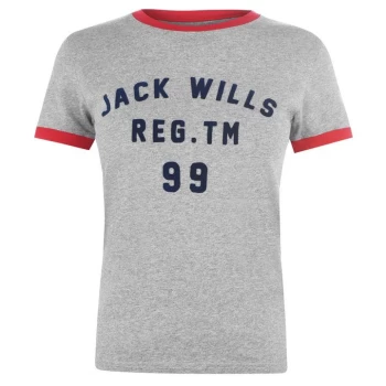 Image of Jack Wills Libbey Ringer T-Shirt - Grey Marl
