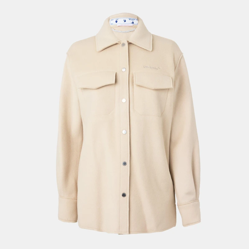 Image of Off White Womens Insulated Short Puffer Jacket Beige female 4 (3XS)