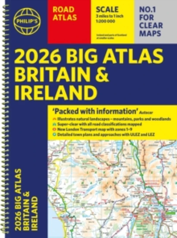 Image of 2026 Philip's Big Road Atlas of Britain & Ireland : (A3 Spiral Bound) Spiral bound