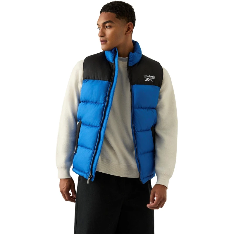Image of Reebok Mens Heavyweight Puffer Gilet Vector Blue male S