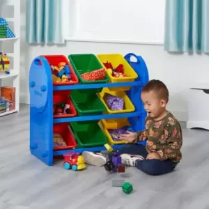 Image of Childrens Plastic Storage 9 Bin Organiser, none