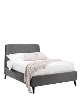 Image of Julian Bowen Frida Curved Velvet Bed - Grey