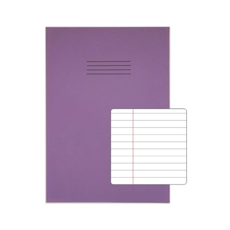 Image of Rhino A4 Exercise Book 80 Page 8mm Ruled Purple Contract (50 Pack) VEXV668-1595-0