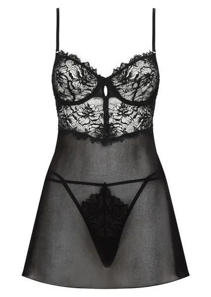 Image of Ann Summers Ann Summers Iris Babydoll Set Black Female M LO36002