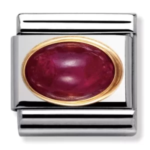 Image of Nomination CLASSIC Gold Oval Ruby Charm 030504/10