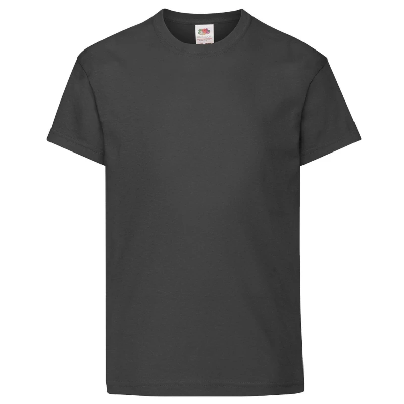 Image of Fruit of the Loom Original Short Sleeve T-Shirt in Black Size: 12-13 Years Black Unisex 12-13 Years