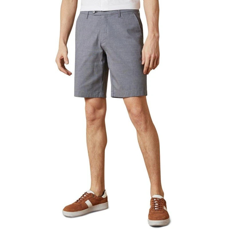 Image of Ted Baker Corto Semi Plain Cotton Shorts Bermuda Shorts 28 Blue 33442518280