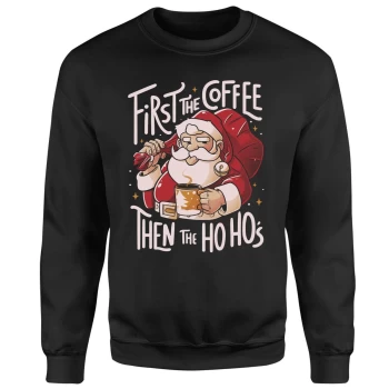 Image of Santa Coffee Unisex Sweatshirt - Black - 3XL - Black