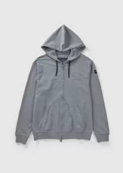 Image of Paul & Shark Mens Chest Logo Zip Up Hoodie In Grey