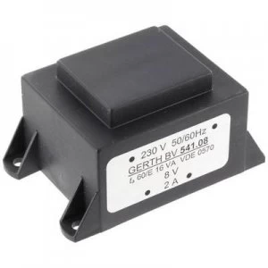 Image of PCB mount transformer 1 x 230 V 2 x 24 V AC 16 VA 333 mA