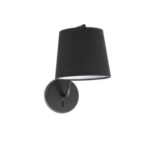 Image of Berni 1 Light Indoor Wall Lamp Black, E27