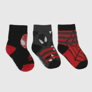 Image of adidas Black & red kids spider-man socks 3 pack