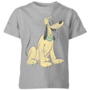 Image of Disney Pluto Sitting Kids T-Shirt - Grey - 3-4 Years